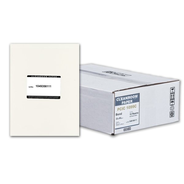 Pure Image Pure Image Poly Cleanroom Paper, 8.5x11, Cream 22lb, 250 sheets /ream, 10 reams p/PK PCIC 1099C